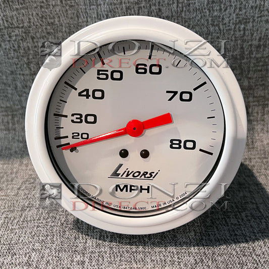 Donzi OEM Livorsi Gaffrig Original Replacement Gauge: Speedometer 80 MPH