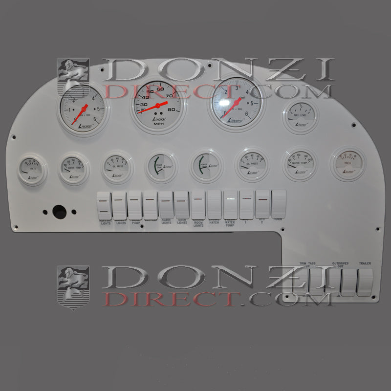 Donzi OEM 28 ZX / 28 ZXO Twin Dash Panel Loaded
