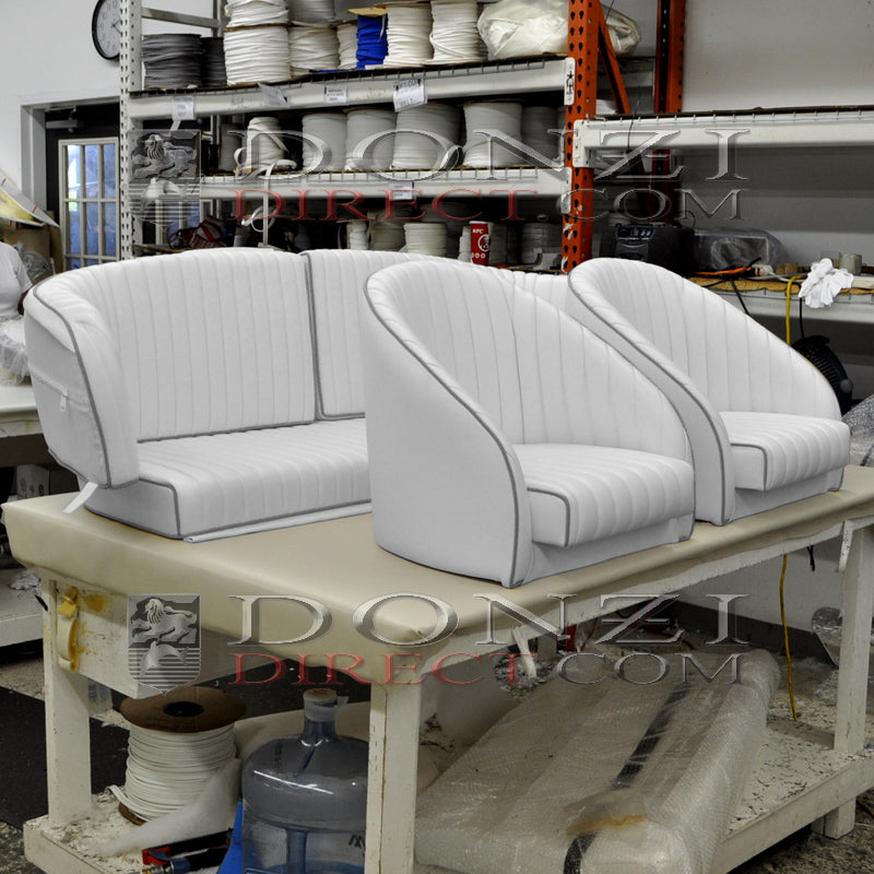 Donzi OEM 18 Classic 2+3 Upholstery Kit- White/ Silver- In Stock!