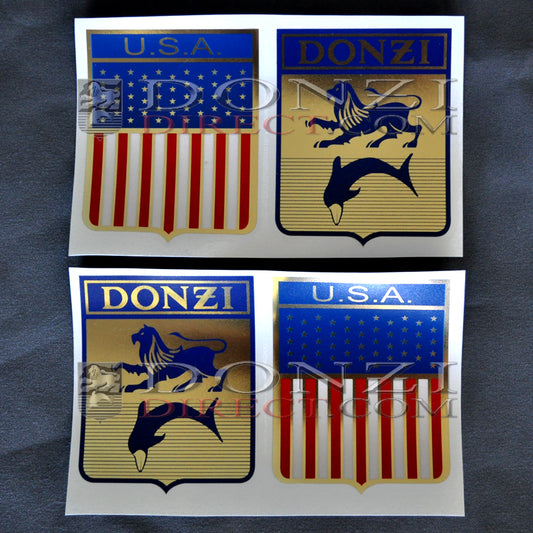 Donzi OEM Hullside Decal Logo 5" Port/Stbd Flag Set, 1960/70s