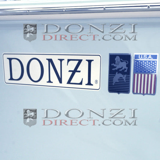 Donzi OEM Hullside Decal Logo Set, 40th Anniversary 4" w/ Shields
