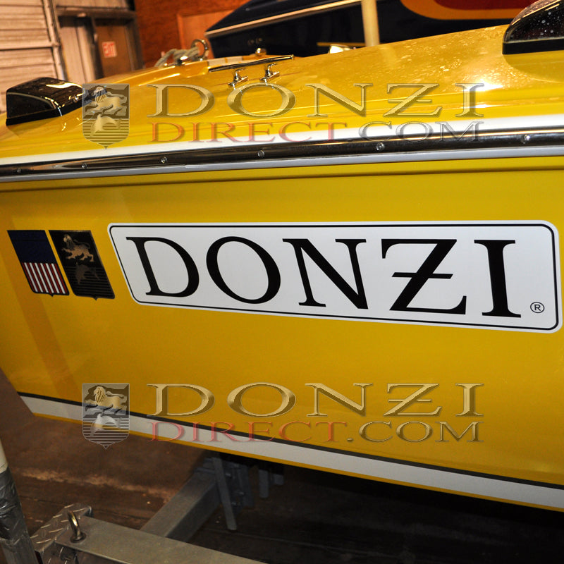 Donzi OEM Hullside Decal Logo Set, 40th Anniversary 6" w/ Shields
