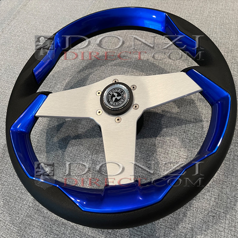 Donzi Upgraded Color Grip Steering Wheel: Blue