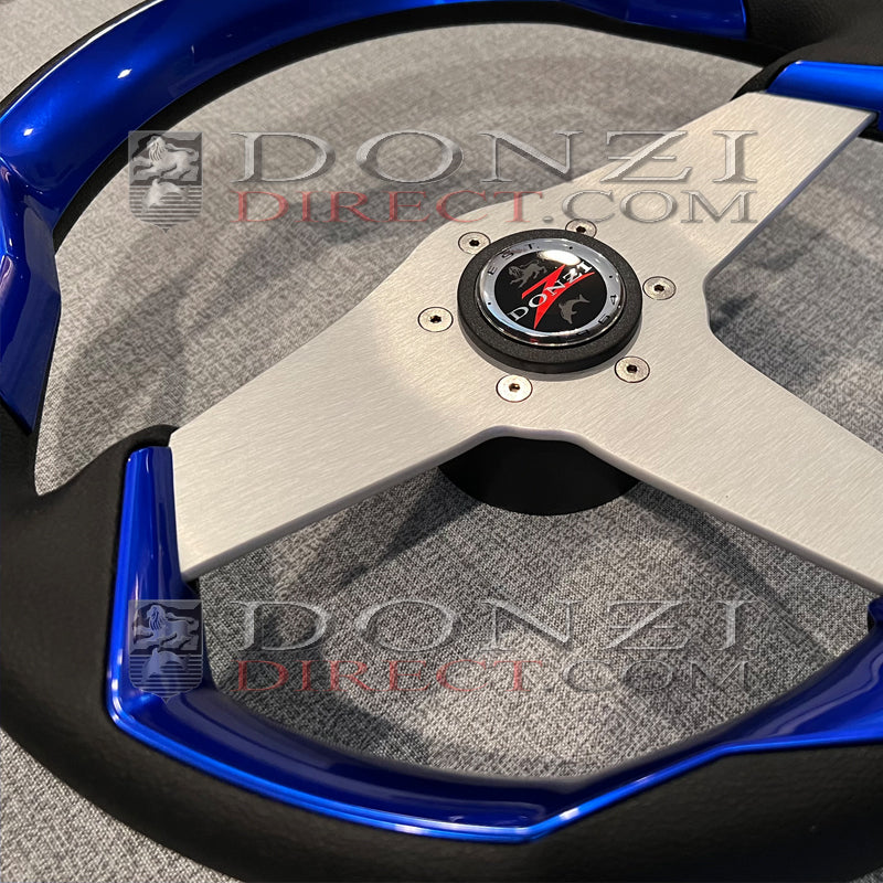 Donzi Upgraded Color Grip Steering Wheel: Blue