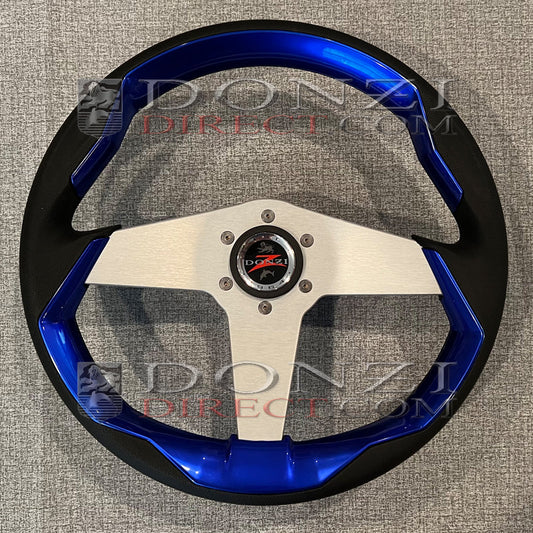 Donzi Upgraded Color Grip Steering Wheel: Blue