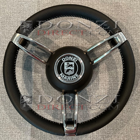 Donzi Capri 13.8" Italian Leather Stitched Steering Wheel