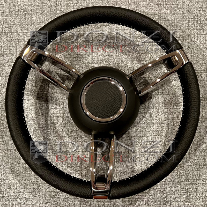 Donzi Capri 13.8" Italian Leather Stitched Steering Wheel