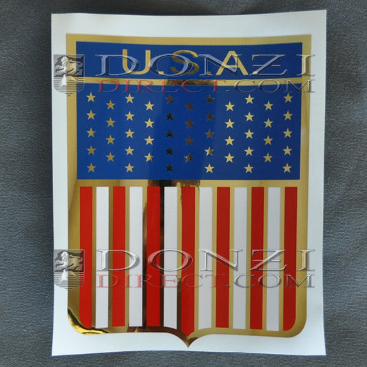 Donzi OEM Hullside Decal Logo - 1960s/70s USA Flag, 6 3/4"