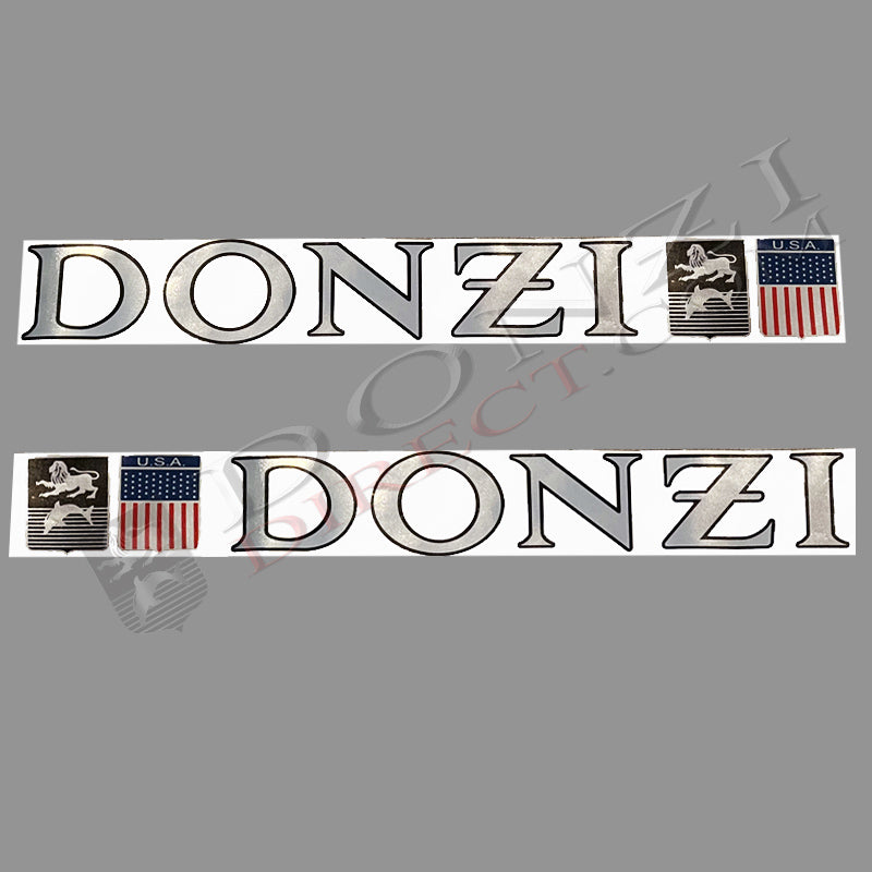 Donzi OEM Hullside Logo Decal Set, 5" with Shields