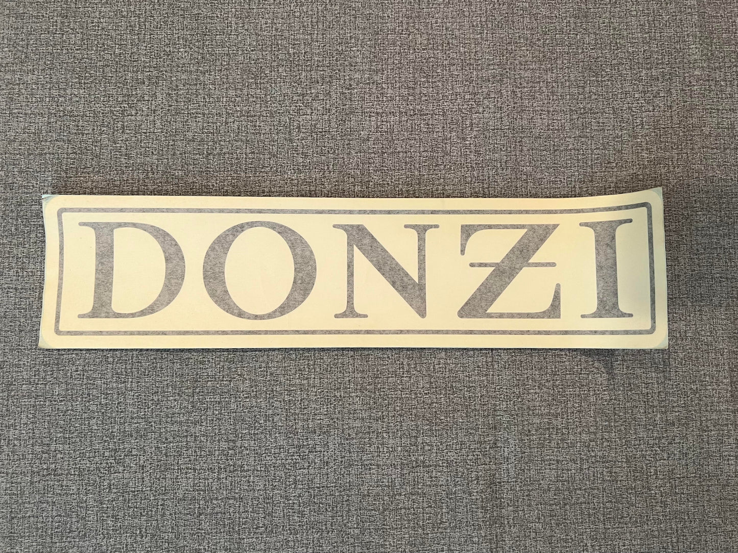 Donzi OEM Hullside Decal Logo, 4" Vintage White Rectangle - Single