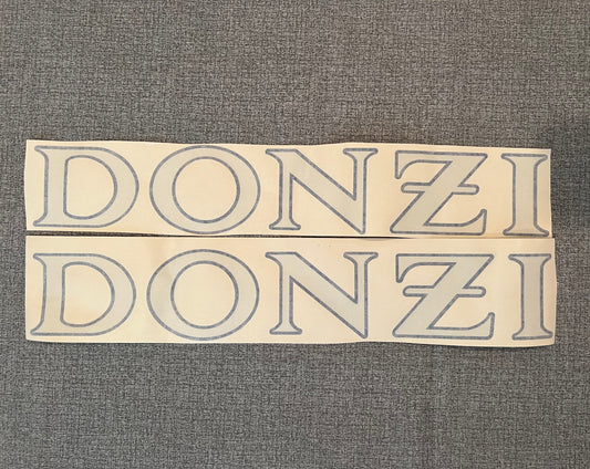 Donzi OEM Hullside Logo Set: Custom- Brushed/Blue