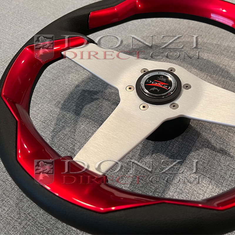 Donzi Upgraded Color Grip Steering Wheel: Red