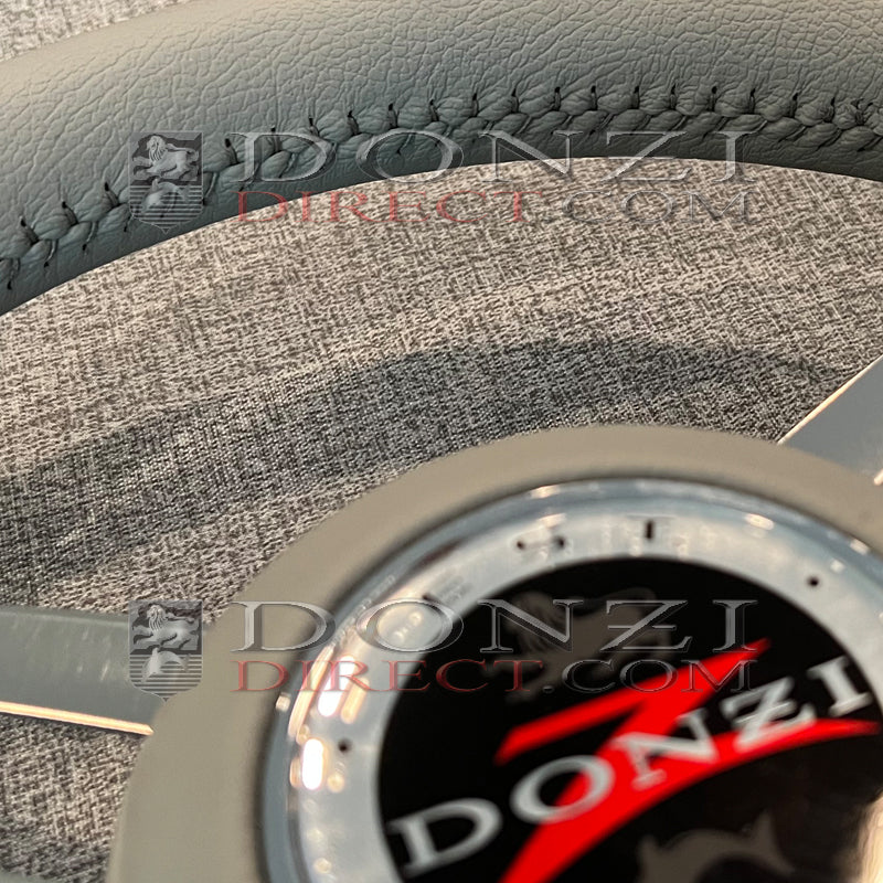Donzi Sardinia 13.8" Gray Italian Leather Steering Wheel