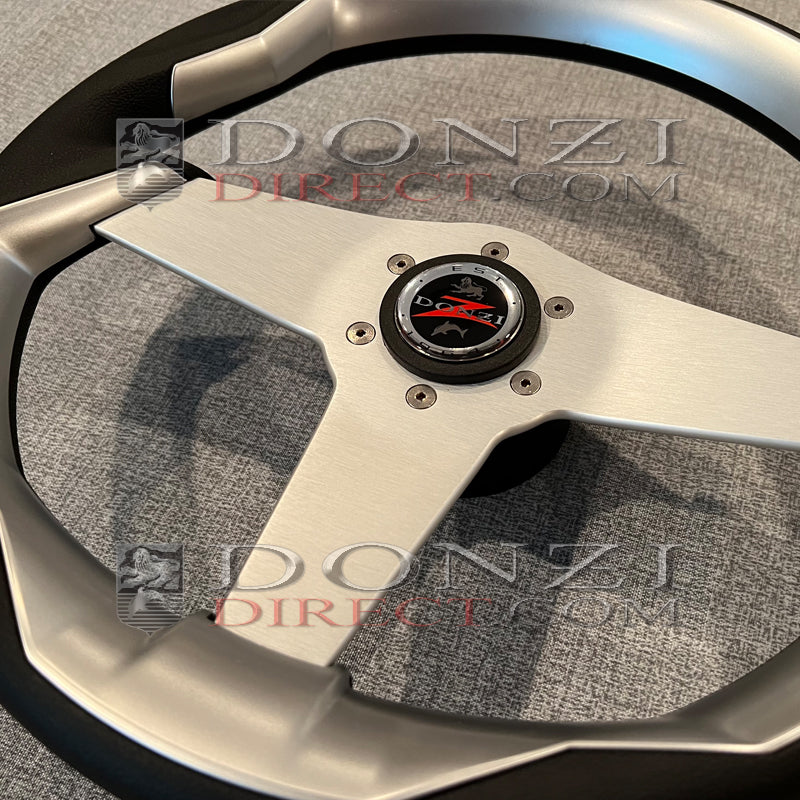 Donzi Upgraded Color Grip Steering Wheel: Silver