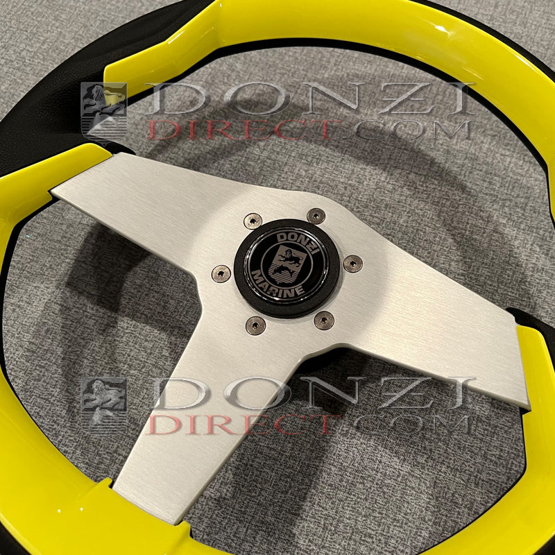 Donzi Upgraded Color Grip Steering Wheel: Yellow