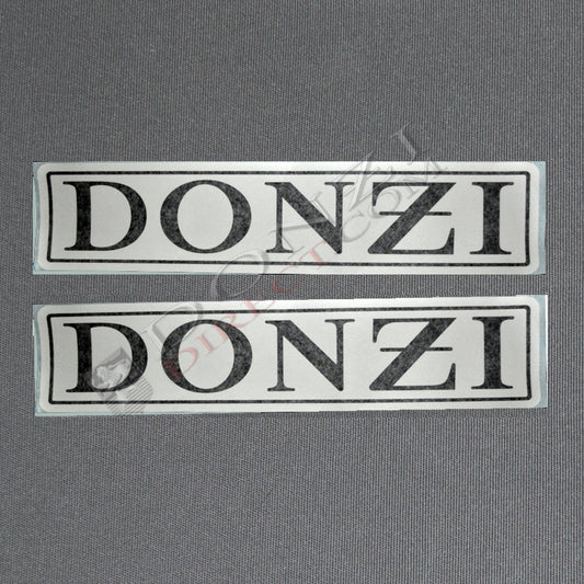 Donzi OEM Hullside Decal Logos, 6" Vintage White Rectangle - Pair