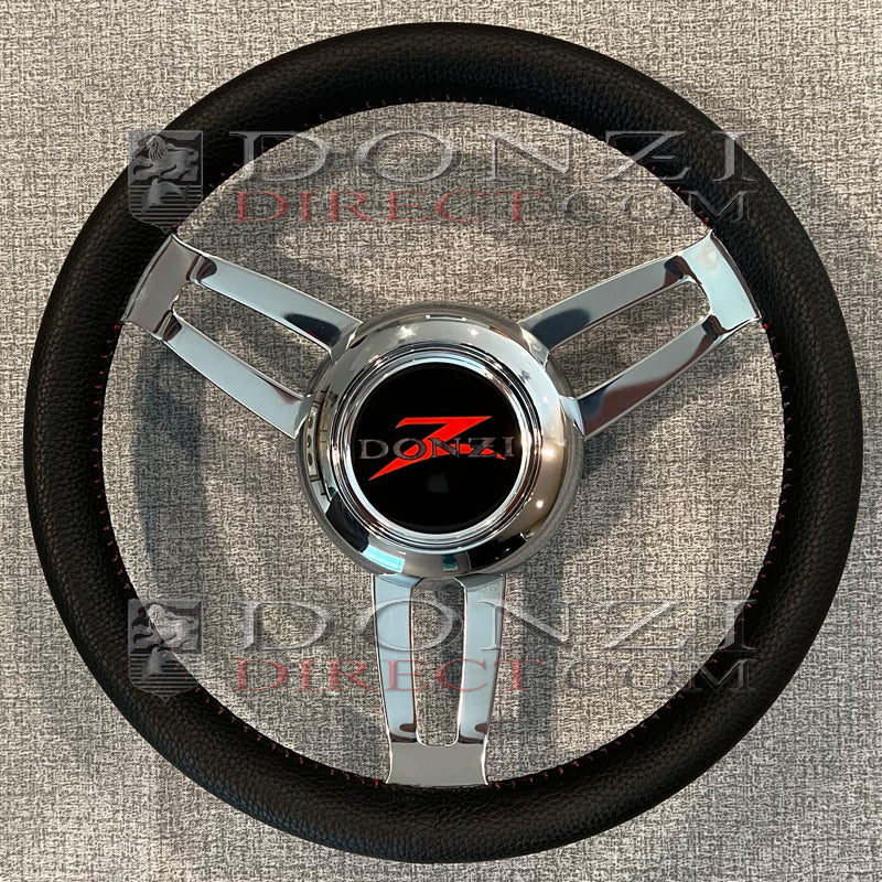 Donzi Almalfi 13.75" Leather Red Stitched "Limited Edition" Steering Wheel