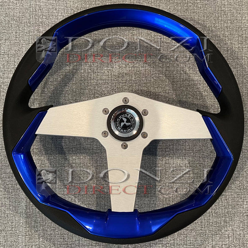 Donzi Upgraded Color Grip Steering Wheel: Blue
