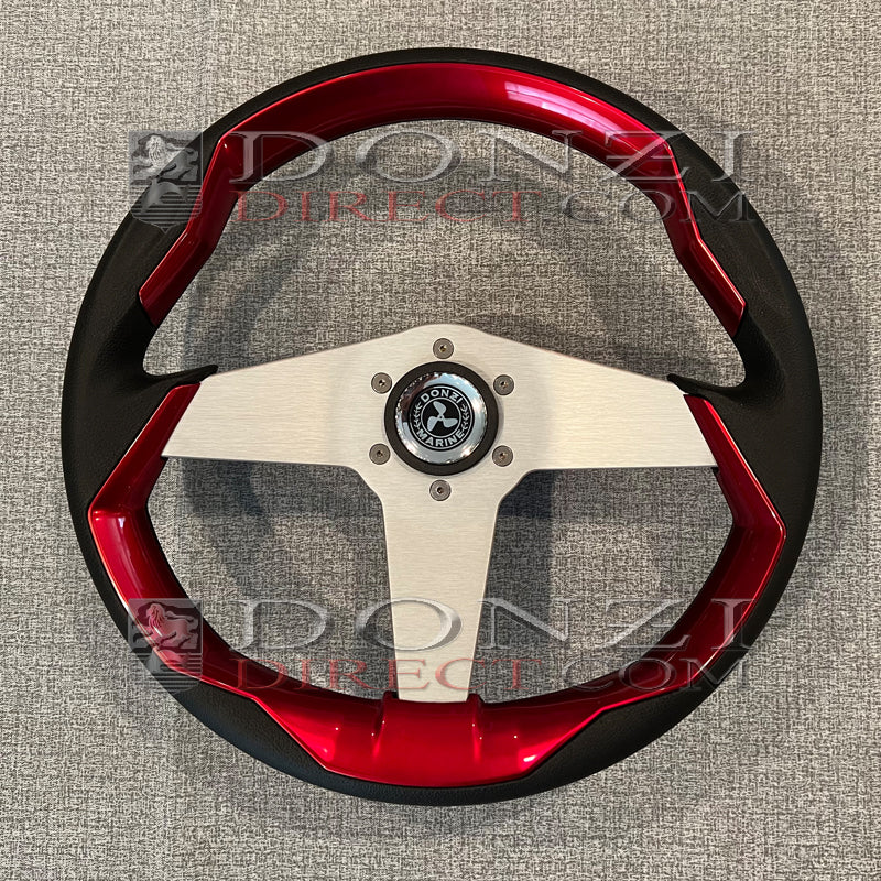 Donzi Upgraded Color Grip Steering Wheel: Red