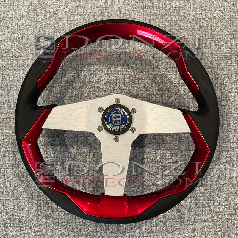 Donzi Upgraded Color Grip Steering Wheel: Red