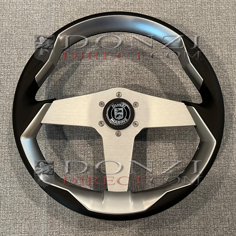 Donzi Upgraded Color Grip Steering Wheel: Silver