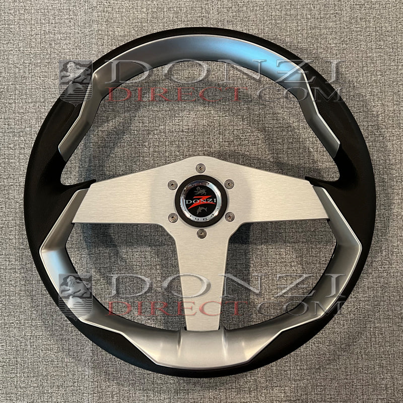 Donzi Upgraded Color Grip Steering Wheel: Silver