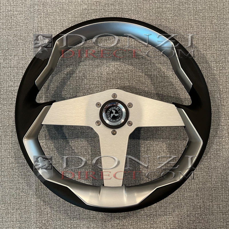 Donzi Upgraded Color Grip Steering Wheel: Silver