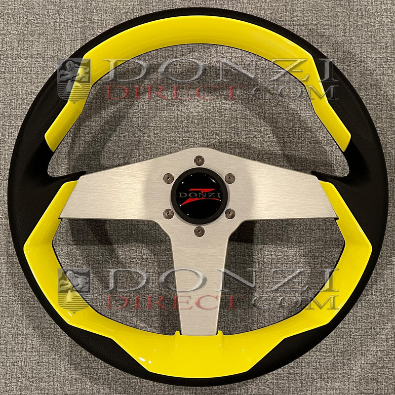 Donzi Upgraded Color Grip Steering Wheel: Yellow