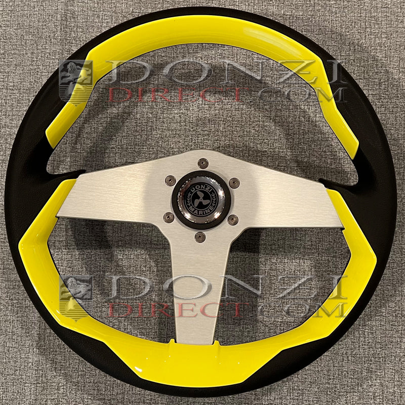 Donzi Upgraded Color Grip Steering Wheel: Yellow