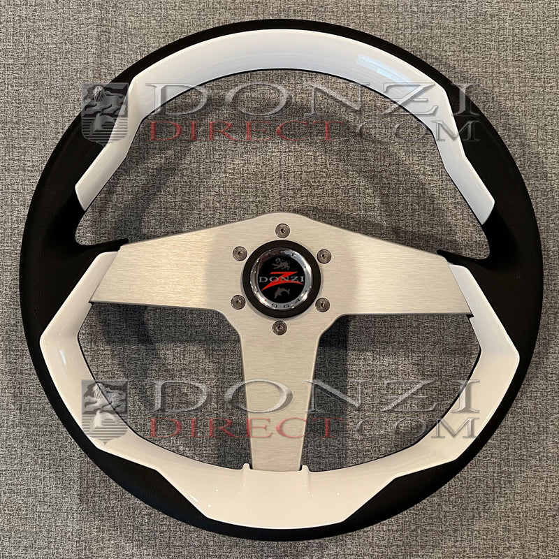 Donzi Upgraded Color Grip Steering Wheel: White