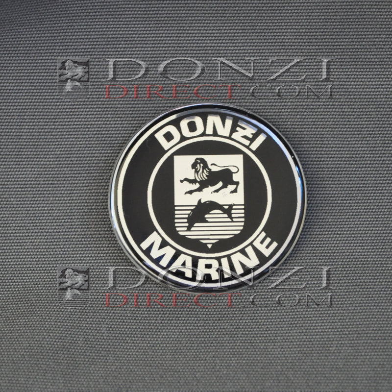 Donzi Marine Black/Chrome Shield OEM Steering Wheel Logo 1 3/4"