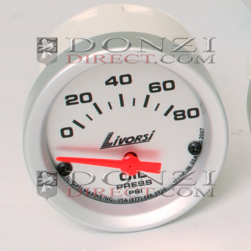 Livorsi Oil Pressure 0-80 PSI Gauge - 2 5/8"