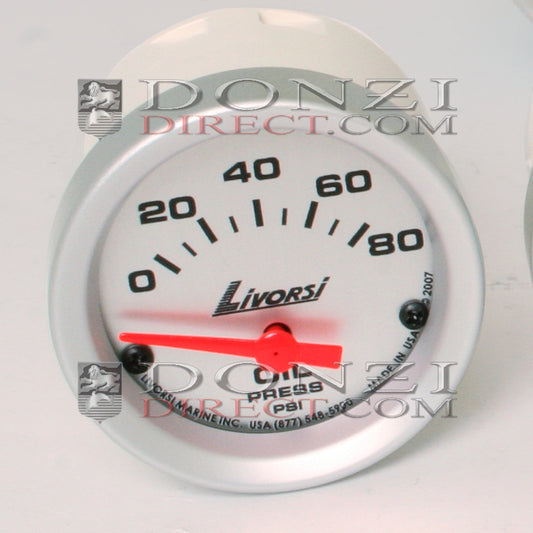 Livorsi Oil Pressure 0-80 PSI Gauge - 2 5/8"