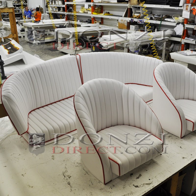 Donzi OEM 16 Classic 2+2 Upholstery Kit- White/ Red- In Stock!