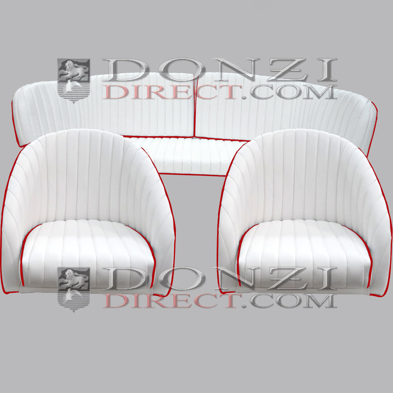 Donzi OEM 16 Classic 2+2 Upholstery Kit- White/ Red- In Stock!