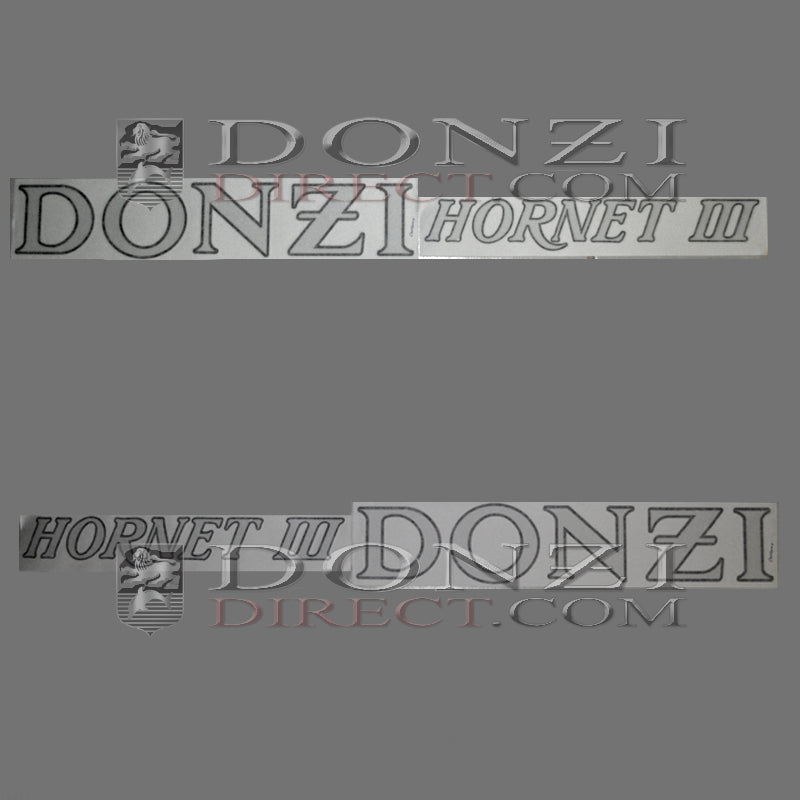 Donzi OEM Hornet III Chrome/Black Hullside Logo Decal Set