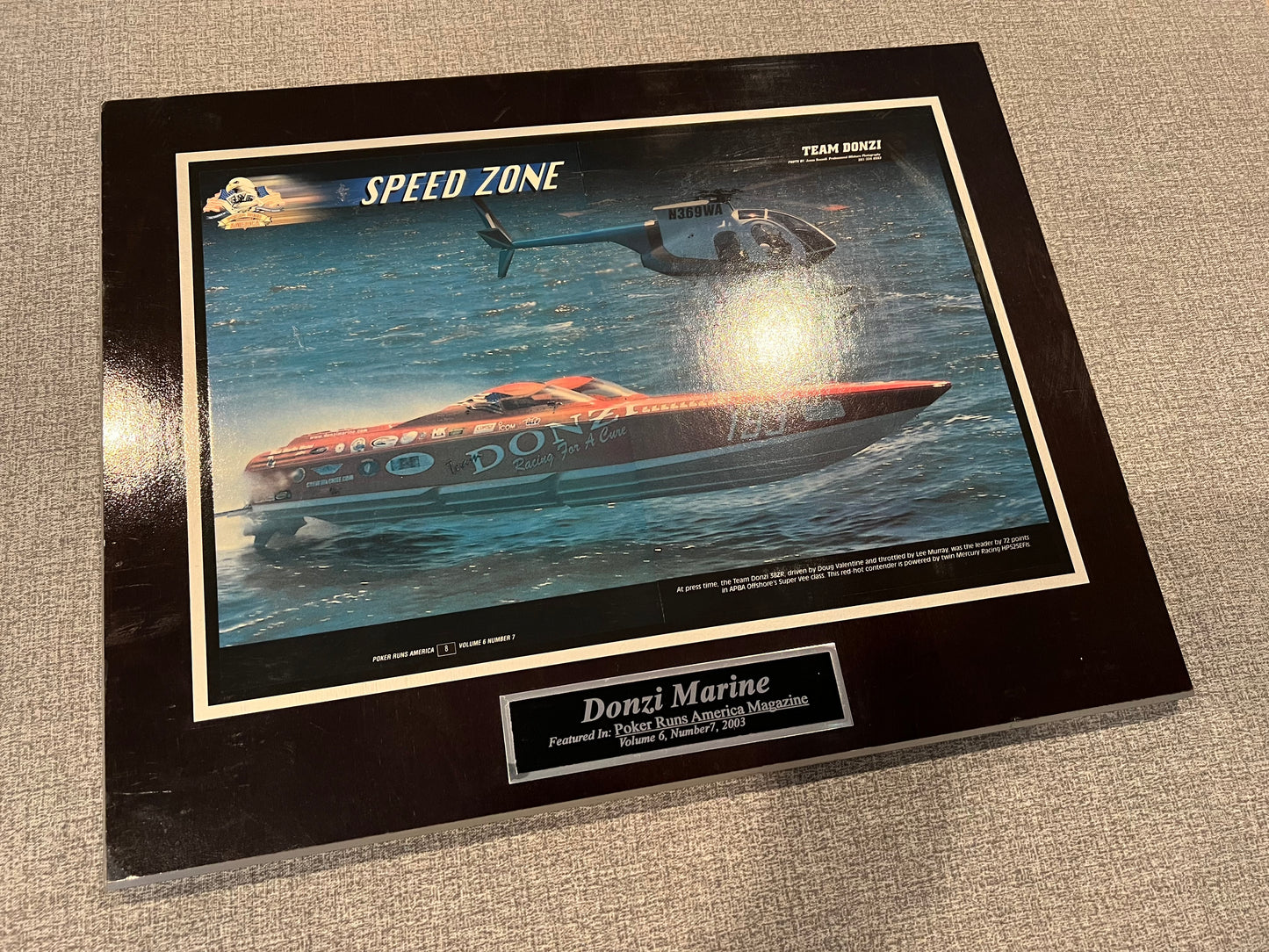 From the Factory: Donzi 2003 APBA Super Vee 38 ZRC Plaque