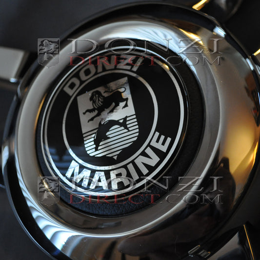 Donzi Marine Black/Chrome Shield OEM Steering Wheel Logo 3"