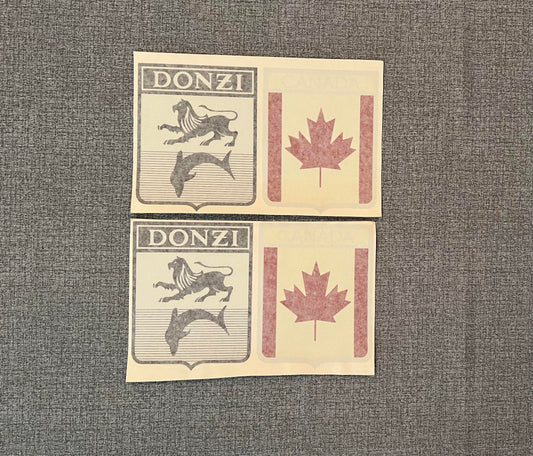 Donzi OEM Hullside Decal Logo 6 3/4" Flag Set- Chrome