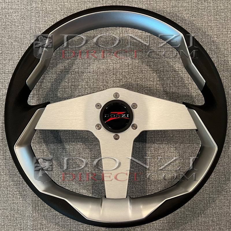 Donzi Upgraded Color Grip Steering Wheel: Silver