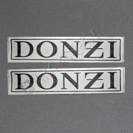 Donzi OEM Hullside Decal Logos, 5 1/4" Vintage White Rectangle - Pair