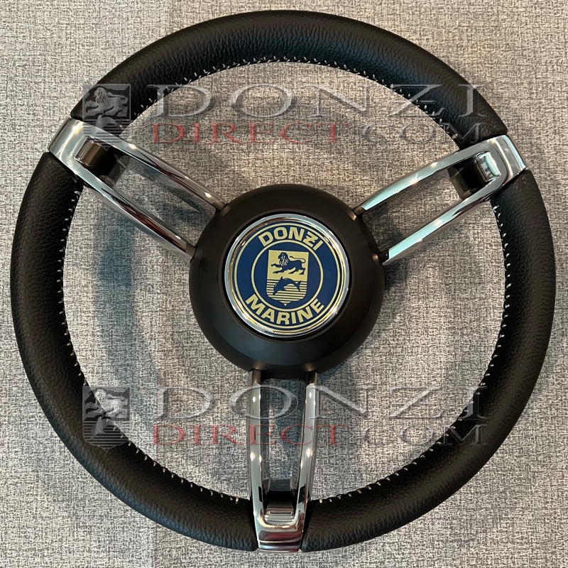 Donzi Capri 13.8" Italian Leather Stitched Steering Wheel