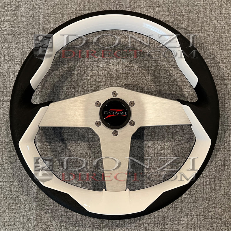 Donzi Upgraded Color Grip Steering Wheel: White