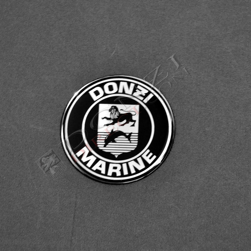 Donzi Marine Black/Chrome Shield OEM Steering Wheel Logo 3"