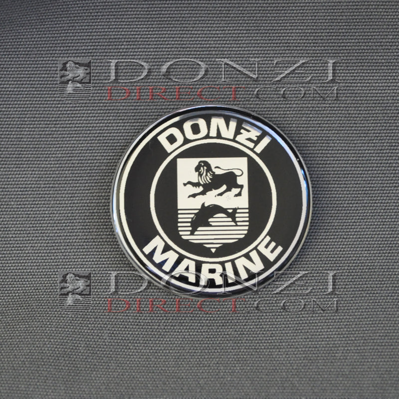 Donzi Marine Black/Chrome Shield OEM Steering Wheel Logo  1 3/4"